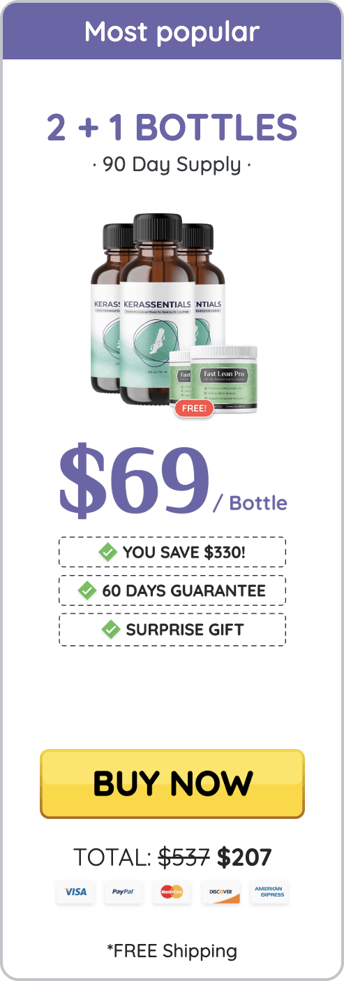 Kerassentials 3 bottle package - 90 day supply popular choice